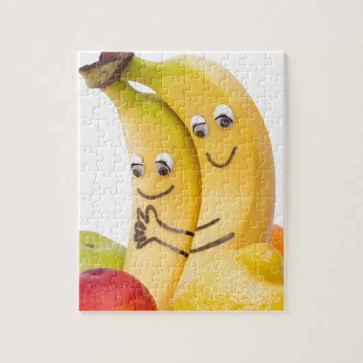 Twee bananen met ogen en mond legpuzzel (Verticaal)