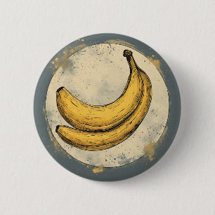 Twee bananen op de maan ronde button 5,7 cm