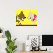 Twee Bandana Dogs - Geel Poster (Thuiskantoor)
