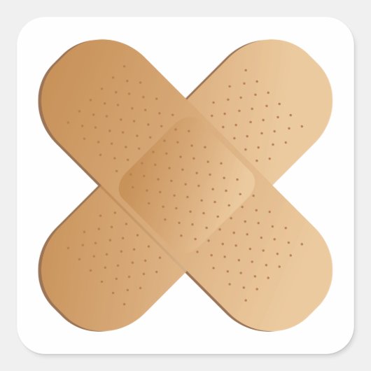 Twee bandhulpmiddelen vierkante sticker (Voorkant)