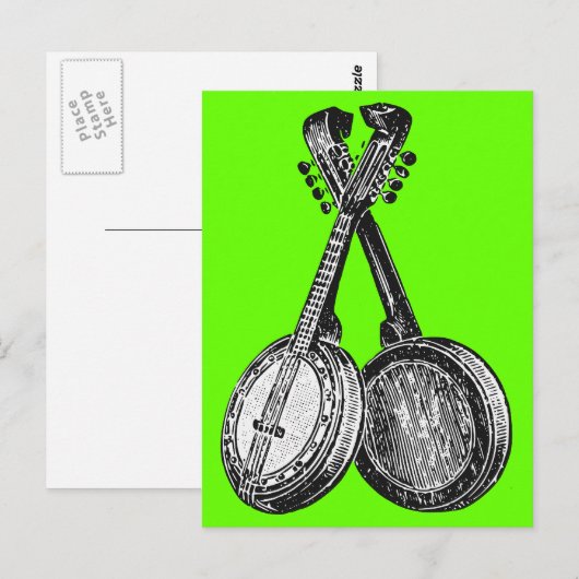 Twee banjos briefkaart (Voorkant / Achterkant)