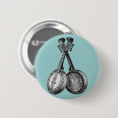 Twee banjos ronde button 5,7 cm (Voorkant /achterkant)