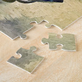 Twee Barberstoelen met roze gestreepte Barberkapje Legpuzzel (Zijkant)