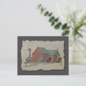Twee Barns en Hay Wagon Briefkaart (Staand voorkant)