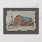 Twee Barns en Hay Wagon Briefkaart (Voorkant)