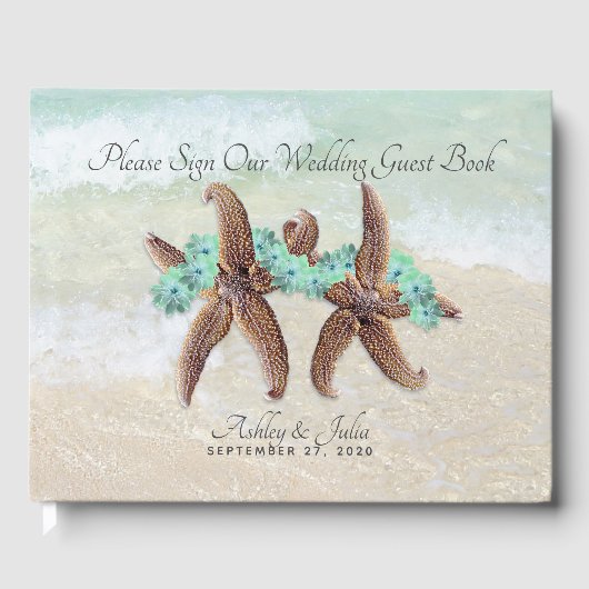 Twee beach Beach Thed Wedding Guest Book Gastenboek (Voorkant)