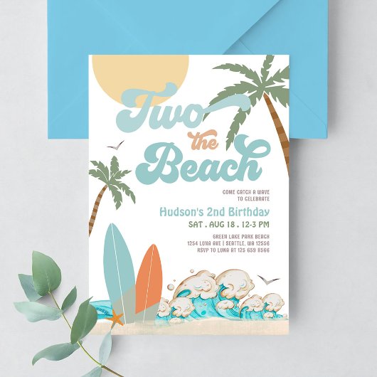Twee Beach Boy Surf Surfing 2de Verjaardag Kaart