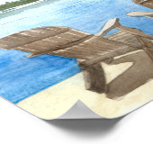 Twee Beach Chairs bij het meer, Waterverf schilder Poster (Hoek)