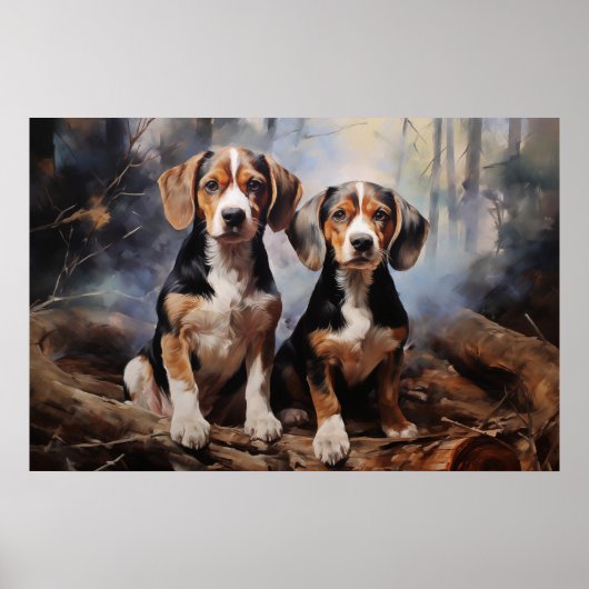Twee Beagle Poster (Voorkant)