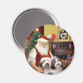 Twee Bearded Collies van Sinterklaas Magneet (Voorkant / Achterkant)