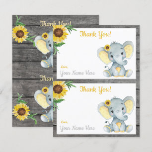Twee bedankkaartjes per pagina Olifant Meisje Show Kaart