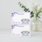 Twee bedankkaartjes per pagina Olifant Tweeling Sh Kaart (Staand voorkant)