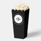 Twee Bedrijf Logo QR Code Tekst Zwarte Popcorn Box Bedankdoosjes (Popped)