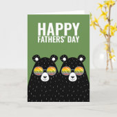 Twee Beer Dads Happy Gay Fathers Dag Kaart (Gele Bloem)