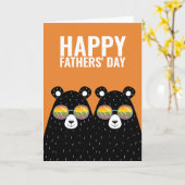 Twee Beer Dads Happy Gay Fathers Dag Kaart (Gele Bloem)