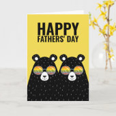 Twee Beer Dads Happy Gay Fathers Dag Kaart (Gele Bloem)