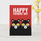 Twee Beer Dads Happy Gay Fathers Dag Kaart (Gele Bloem)