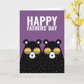 Twee Beer Dads Happy Gay Fathers Dag Kaart (Gele Bloem)