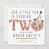 Twee Beer verjaardagsuitnodiging feestdier draaien Kaart (Voorkant)