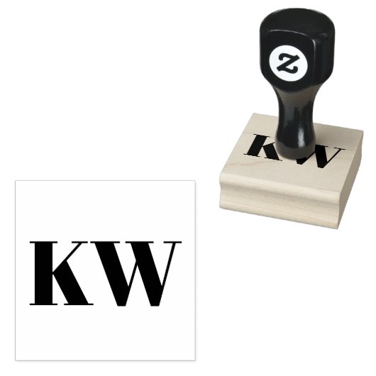 Twee Beginhoofdletters met Serif Monogram Aangepas Rubberstempel (Gestempeld)