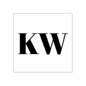 Twee Beginhoofdletters met Serif Monogram Aangepas Rubberstempel (Afrduk)