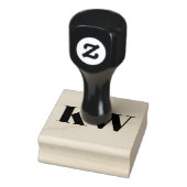 Twee Beginhoofdletters met Serif Monogram Aangepas Rubberstempel (Stempel)