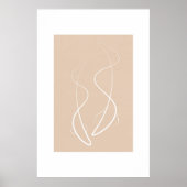 Twee beige vis abstract minimalistisch te download poster (Voorkant)