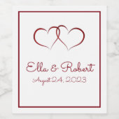 Twee belangrijke bruiloft- en verjaardagsetiketten wijn etiket (Enkel label)