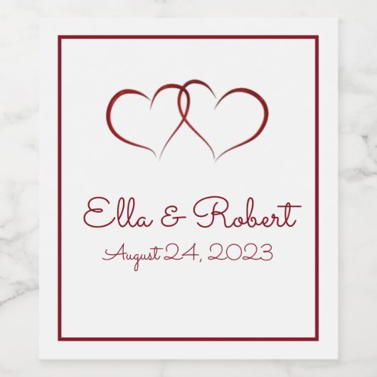 Twee belangrijke bruiloft- en verjaardagsetiketten wijn etiket (Enkel label)