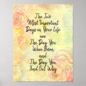 Twee belangrijkste dagen in uw leven Motivatie Poster (Voorkant)