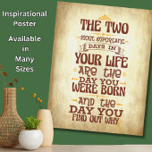 Twee belangrijkste dagen van uw leven Motivatie Poster