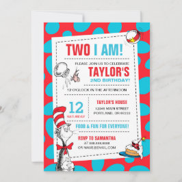 Twee ben ik | Kat in het Pet Verjaardagsuitnodigin Kaart