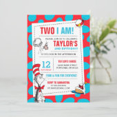 Twee ben ik | Kat in het Pet Verjaardagsuitnodigin Kaart (Staand voorkant)