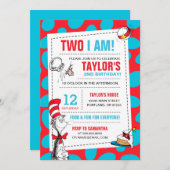 Twee ben ik | Kat in het Pet Verjaardagsuitnodigin Kaart (Voorkant / Achterkant)