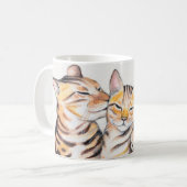 Twee bengalen Waterverf Koffiemok (Voorkant links)