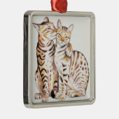 Twee bengalen Waterverf Metalen Ornament (Rechts)