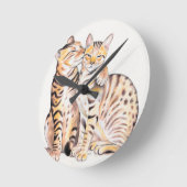 Twee bengalen Waterverf Ronde Klok (Hoek)