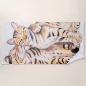 Twee bengalen Waterverf Strandlaken (Voorkant)