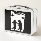 Twee Beren dansen in Bossen Owl in Tree Silhouette (Voorkant)