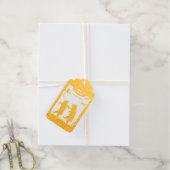 Twee Beren dansen onder Bomen Uil op Tak Cadeaulabels (Met Koord)