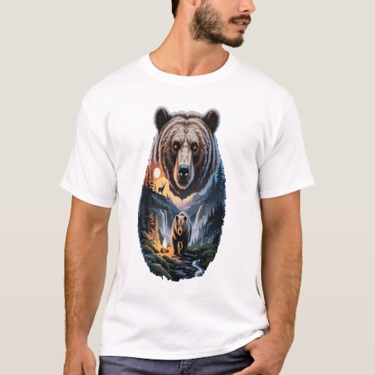Twee beren in het bos t-shirt (Voorkant)