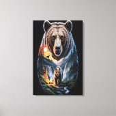 Twee beren in het donkere bos 2 canvas afdruk (Voorkant)
