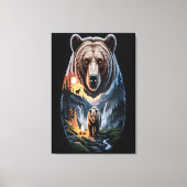 Twee beren in het donkere bos 2 canvas afdruk (Voorkant)