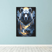 Twee beren in het donkere bos 3 canvas afdruk (Insitu (Houten vloer))
