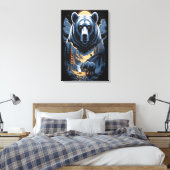 Twee beren in het donkere bos 3 canvas afdruk (Insitu (Slaapkamer))