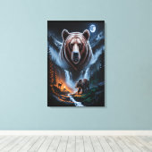 Twee beren in het donkere bos 4 canvas afdruk (Insitu (Houten vloer))