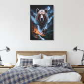 Twee beren in het donkere bos 4 canvas afdruk (Insitu (Slaapkamer))