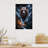Twee beren in het donkere bos 4 poster (Keuken)