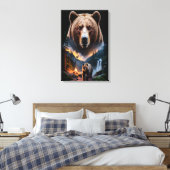 Twee beren in het donkere bos 5 canvas afdruk (Insitu (Slaapkamer))