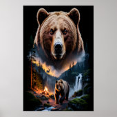 Twee beren in het donkere bos 5 poster (Voorkant)